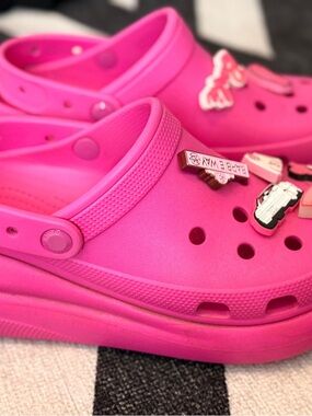 CROCS Women's Platform Clogs in Hot Pink